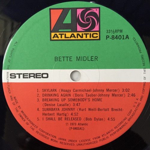 Bette Midler ‎- Bette Midler (LP)