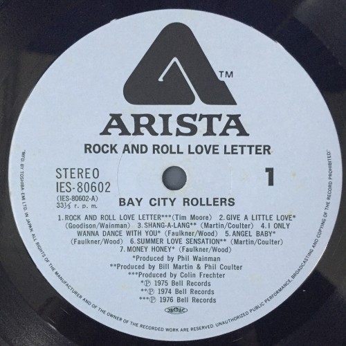 Bay City Rollers ‎– Rock N' Roll Love Letter (LP)