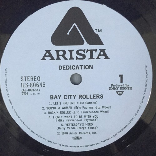 Bay City Rollers ‎– Dedication (LP)